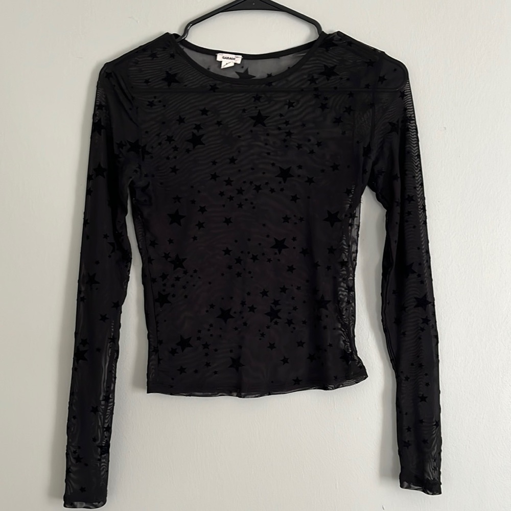 Sheer black going out top